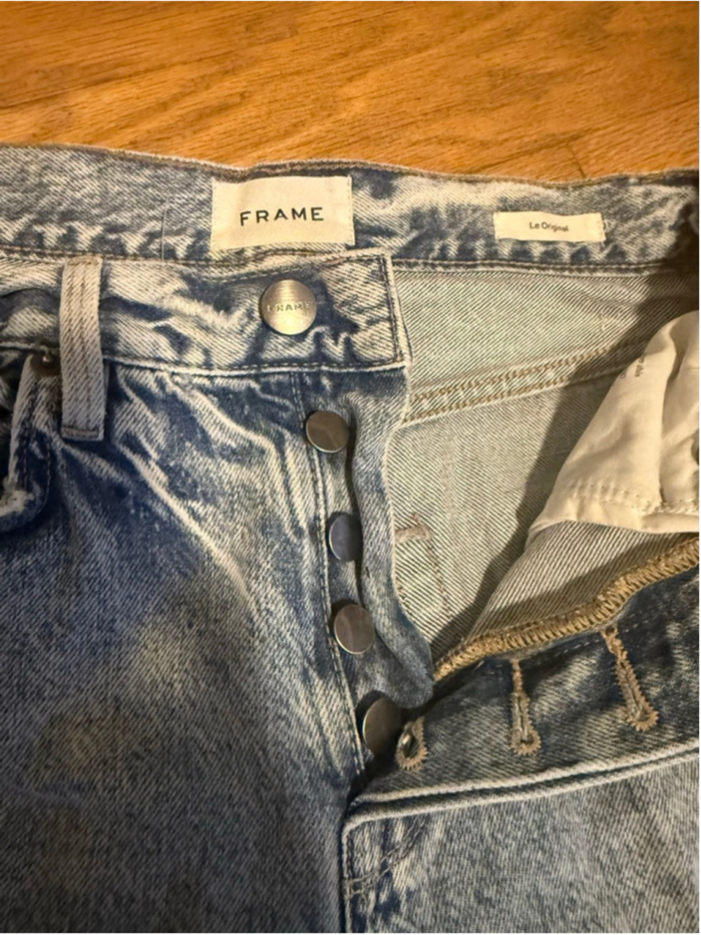 Preowned,Women's FRAME Le Original High Rise Straight Leg Jean, Size 25 - Picture 3 of 4